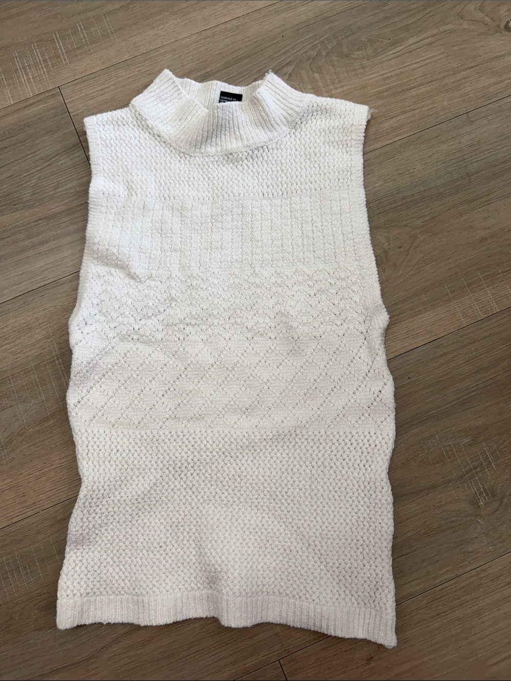 White Sweater Sleeveless Top